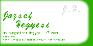 jozsef hegyesi business card